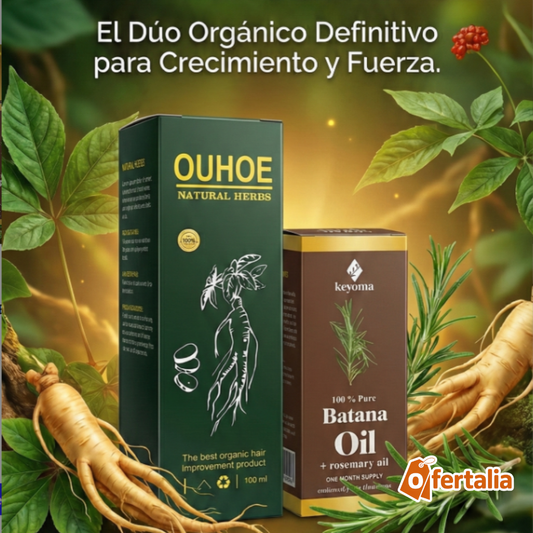 Combo Anticaída y Crecimiento Suero OUHOE + Aceite de Batana